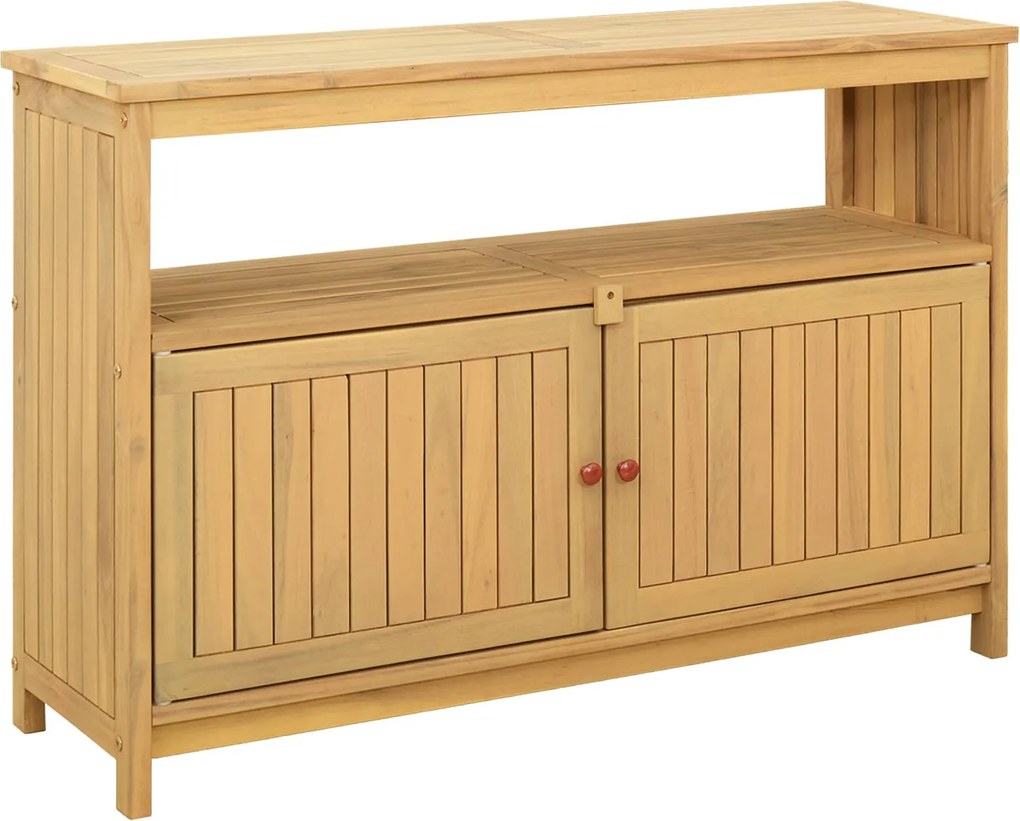 vidaXL Kert oldalsó asztal Világos akác 110 x 35 x 75 cm Tömör Akácfa