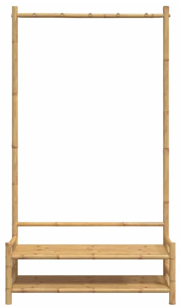 bambusz ruhaállvány polcokkal 103 x 40 x 183 cm