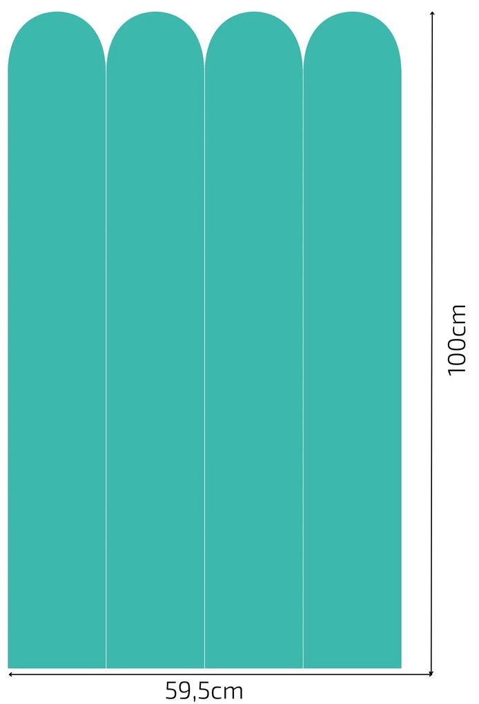 PIPPER. Textil öntapadó tapéta - Boltív - Türkiz színű Méret: 100cm, Szín: Kombináció