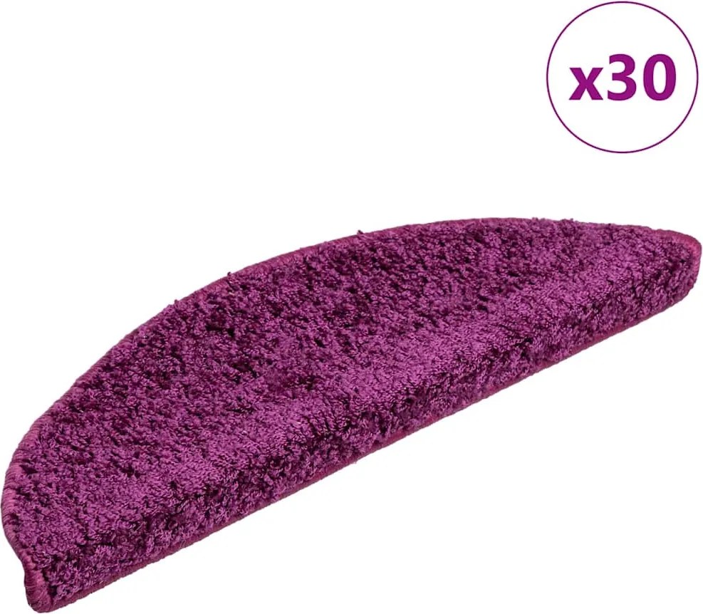 vidaXL 30 db lila félkör alakú lépcsőszőnyeg 56 x 17 x 3 cm