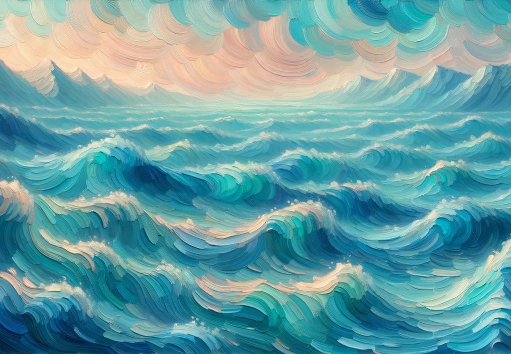 Fotótapéta - Festett tengeri hullámok (147x102 cm)