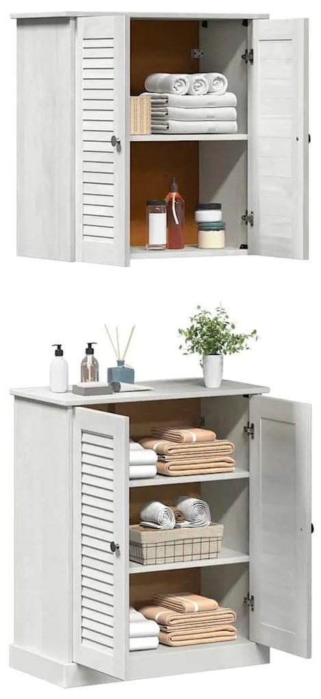 Fürdőszoba bútor szett polcokkal 2 pcs Barna 67.5 x 34 x 80 cm