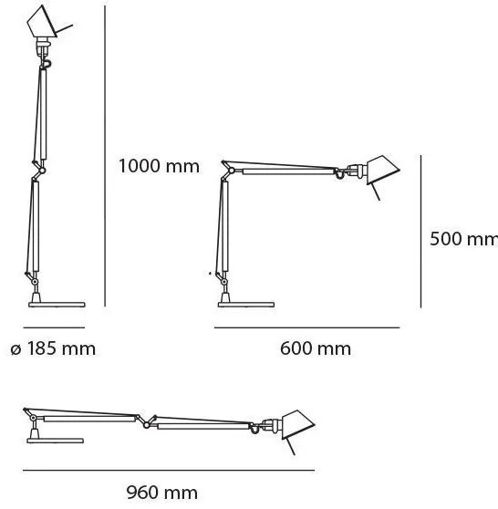 Artemide AR A015100+AR A003900 KOMPLET - LED Szabályozható lámpa TOLOMEO 1xLED/9W
