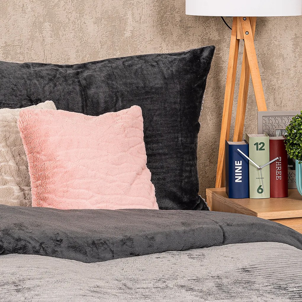 4Home mikroflanel Stripe ágyneműhuzat szürke, 140 x 200 cm, 70 x 90 cm