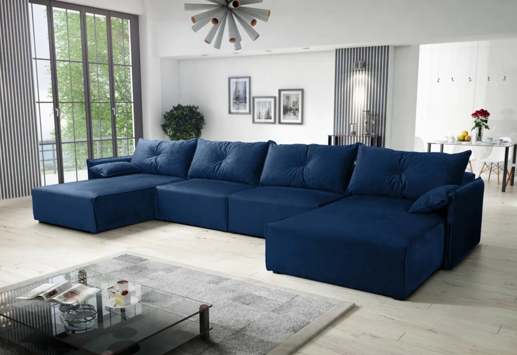 MENOM U alakú ülőgarnitúra, 420x85x179, royal 22