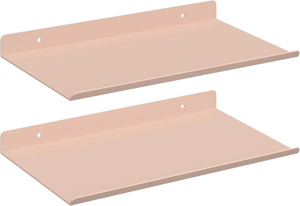 vidaXL Lebegő polc 2 pcs Rózsaszín 30 x 18 x 2,5 cm Acél