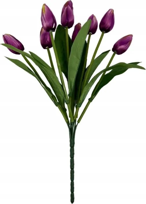 9 tulipános csokor 40 cm lila Tulipánok