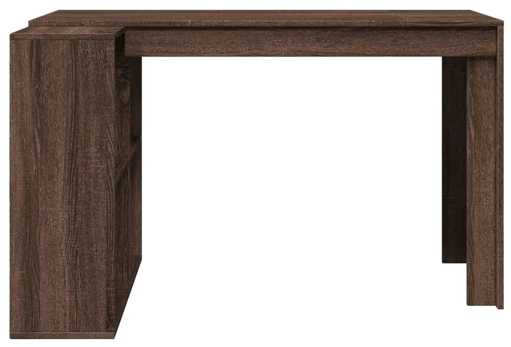 barna tölgy színű szerelt fa irodai asztal 123,5 x 73,5 x 75 cm