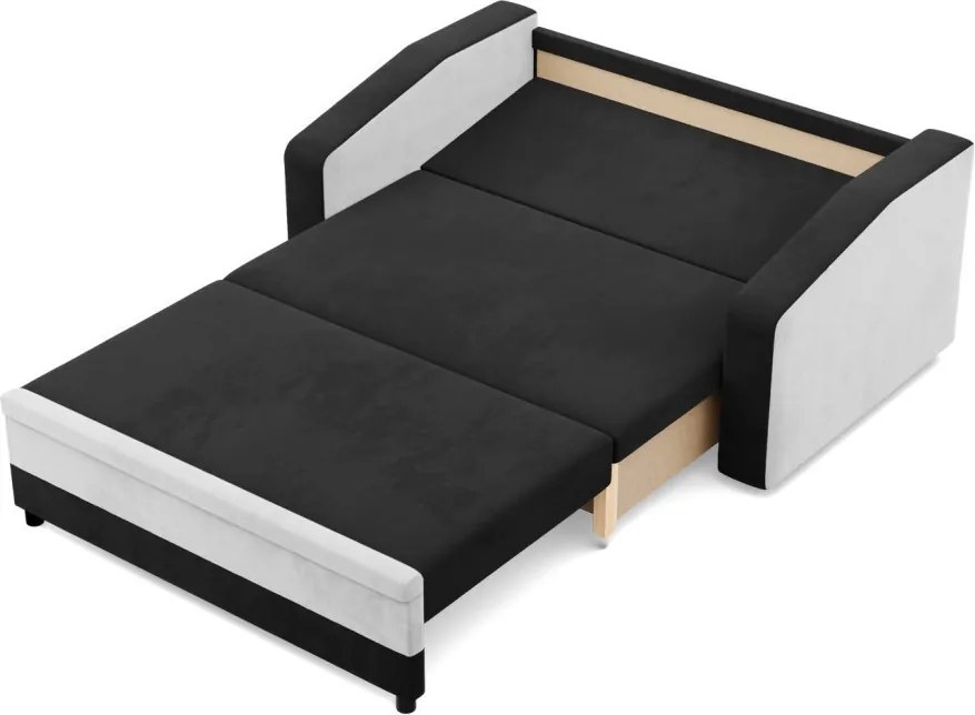 Hewlet kanapé, szövet anyag, fekete - fehér