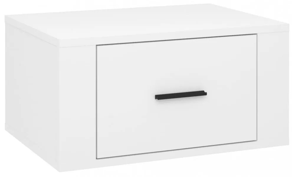 2 db magasfényű fehér fali éjjeliszekrény 50x36x25 cm