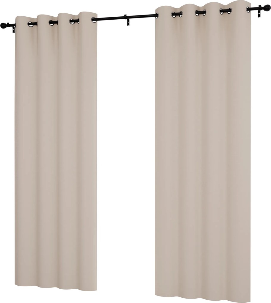 Kész függöny 145x240 karikákkal, sima matt függöny nappaliba