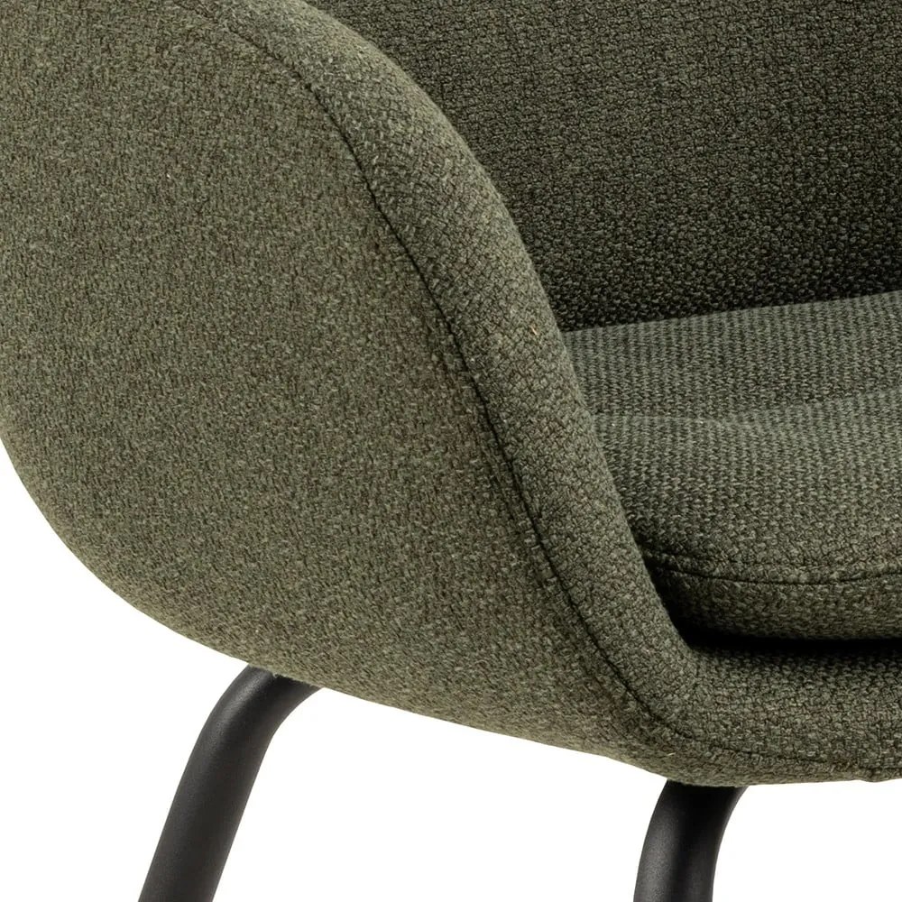 Khaki kárpitozott karfás étkezőfotel Dora – Actona