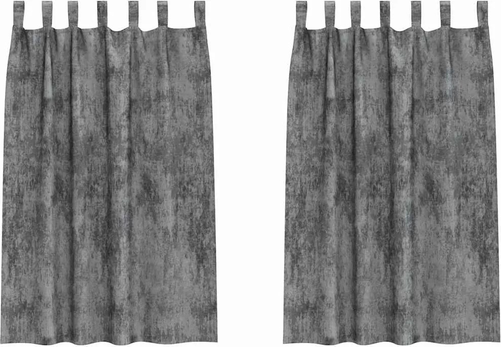vidaXL Bársonyfüggönyök függönyökkel 2 pcs Szürke 175 x 140 cm Bársony