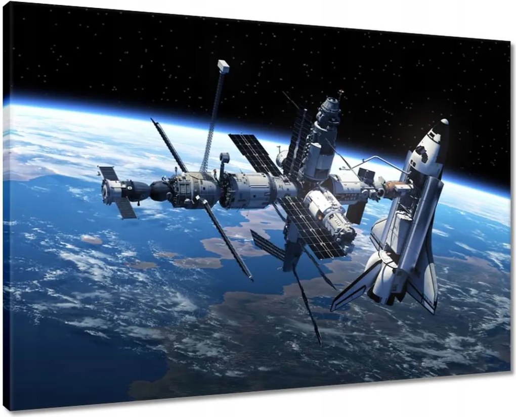 Vászonkép 70x50 Komp és űrállomás