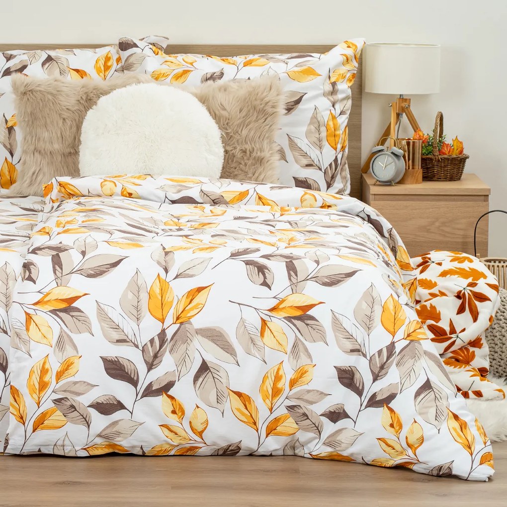 4Home Autumn Leaves pamut ágyneműhuzat, 140 x 200 cm, 70 x 90 cm