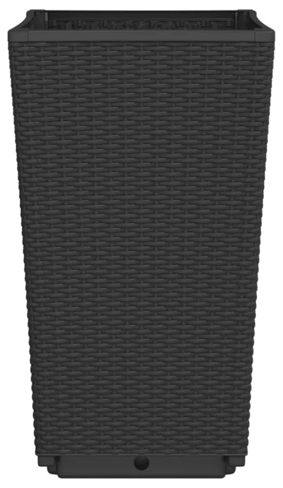 4 db fekete polipropilén kerti ültetőláda 32,5 x 32,5 x 57 cm