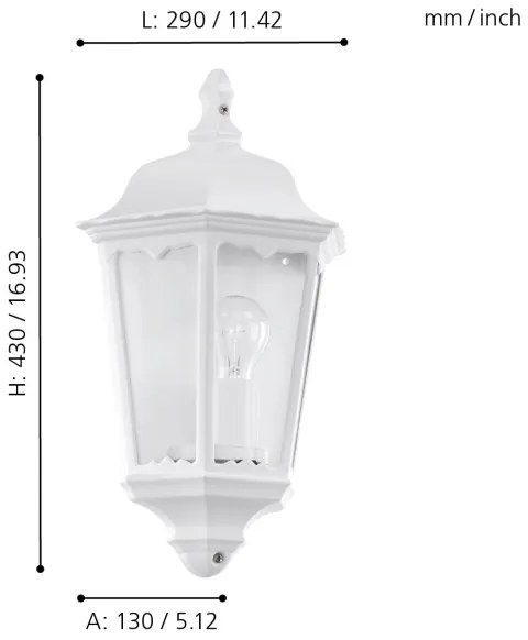 Eglo 93448 - Kültéri fali lámpa NAVEDO 1xE27/60W/230V