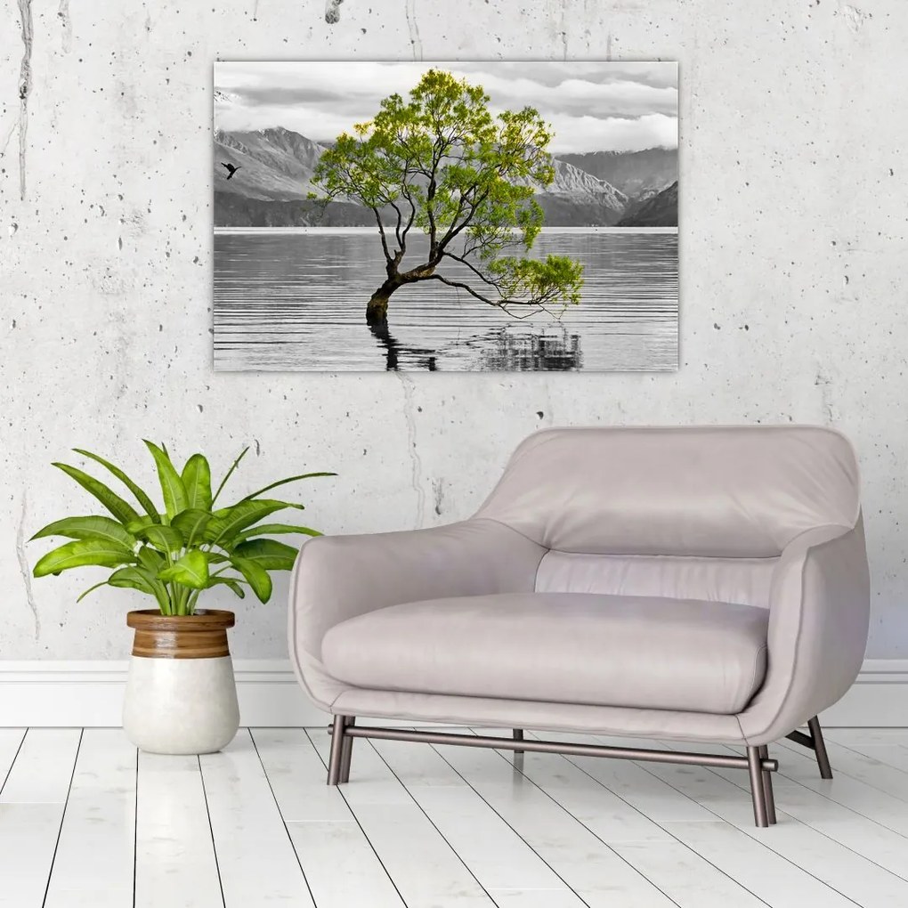 Fa képe a tó közepén (90x60 cm)