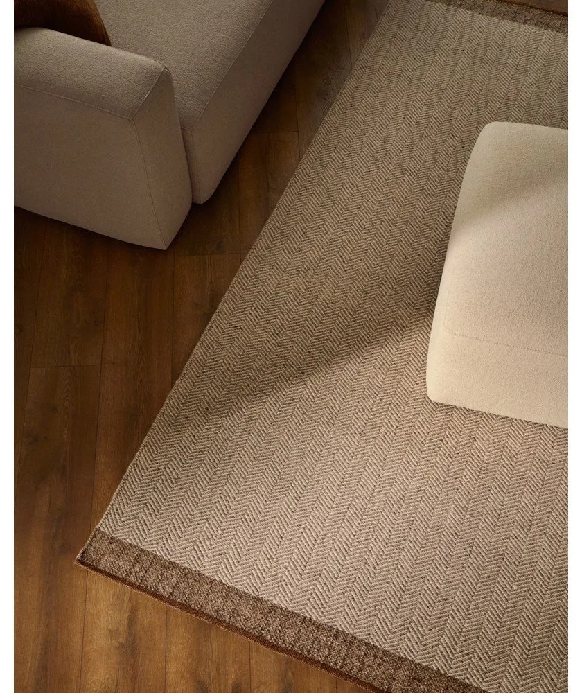 Bézs kétoldalas kézi szövésű gyapjú szőnyeg 160x230 cm Nifelia – Kave Home