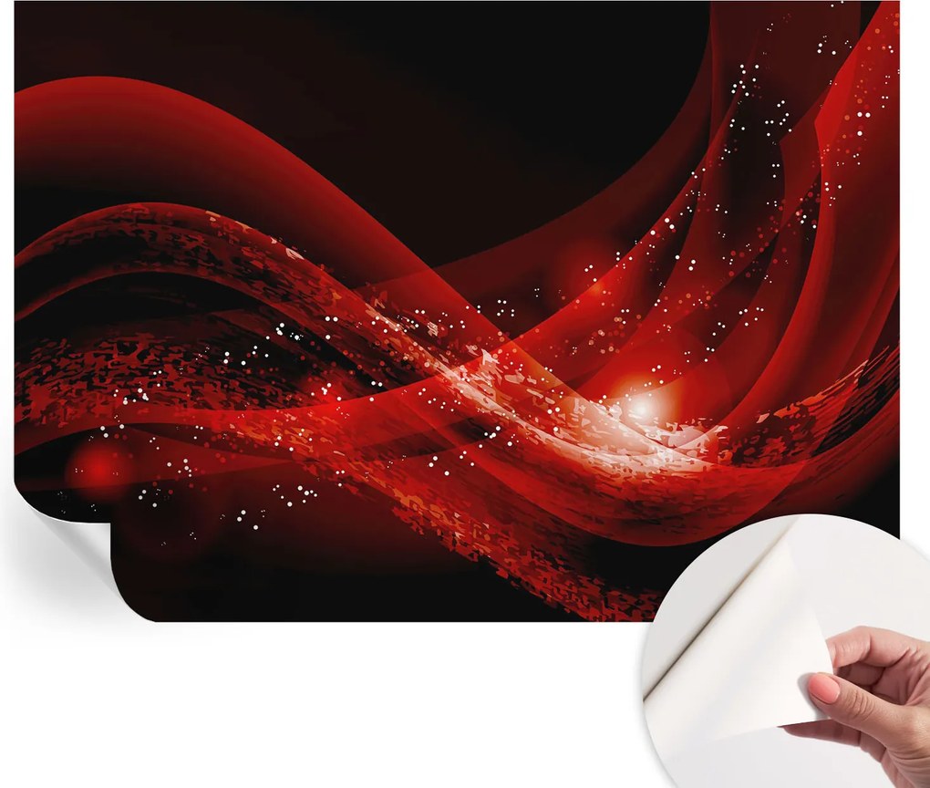 Dekoratív öntapadós fotótapéta Hálószobába Piros örvény 312x219 cm