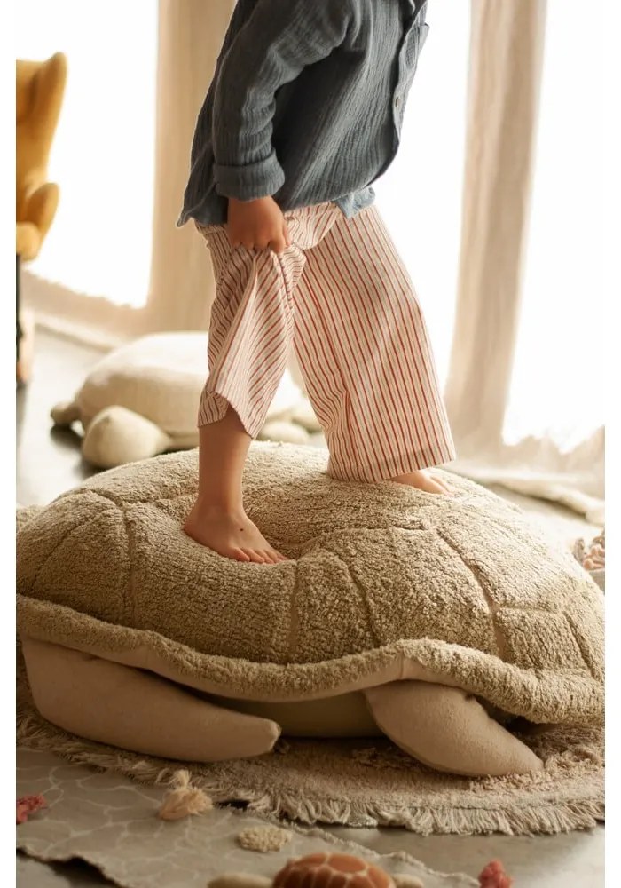 Zöld-krémszínű gyerek babzsákfotel Mrs. Turtle – Lorena Canals