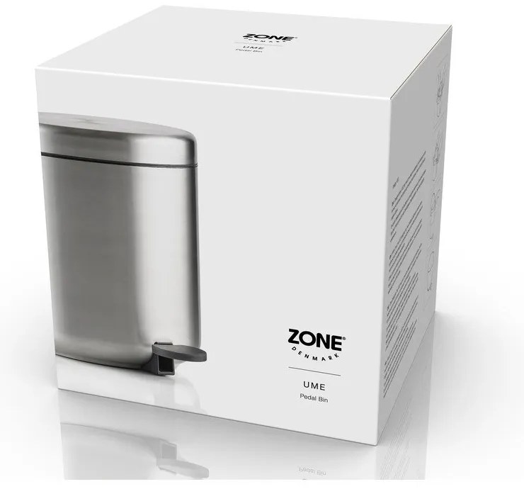 Matt ezüstszínű rozsdamentes acél pedálos szemetes 4 l Ume – Zone