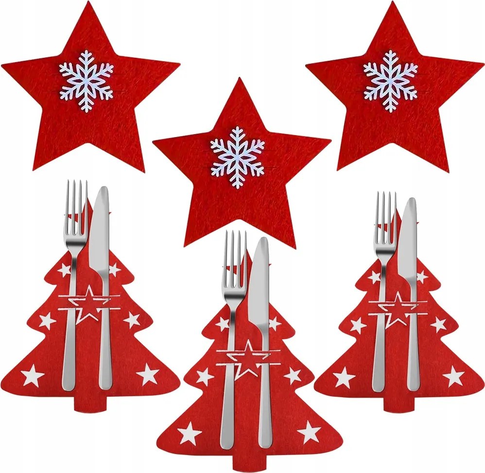 3x Evőeszköztartó tok Mikulás Karácsonyi dísz