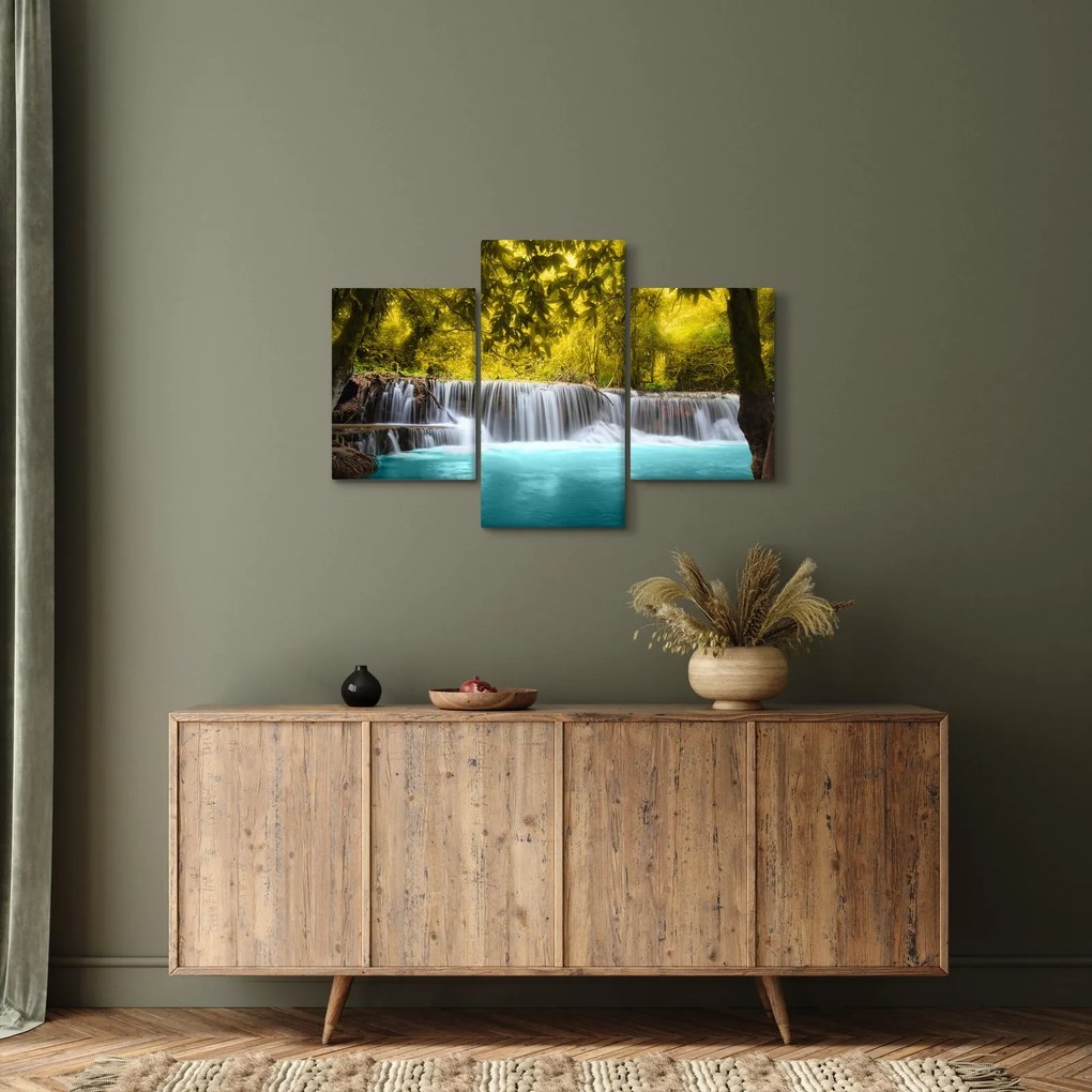 Kép - Vízesés, élénk színekkel (90x60 cm)