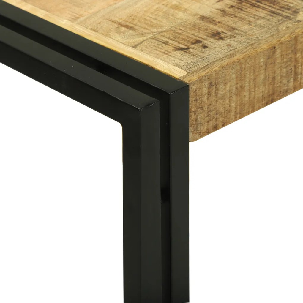 Konzolasztal 120x33x75 cm Tömör Durva Mangófából