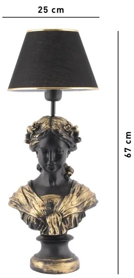 Asztali lámpa OPELYA 1xE27/40W/230V fekete/arany