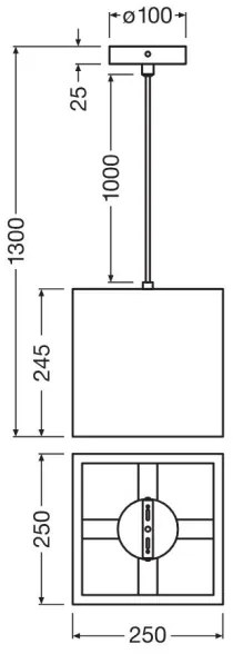 Ledvance - Csillár zsinóron DECOR CARDBOARD 1xE27/15W/230V 25x25 cm