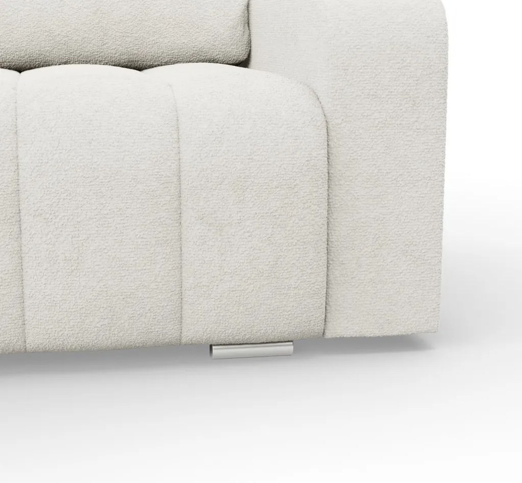 Modena sarokkanapé, bouclé, univerzális oldal, krém