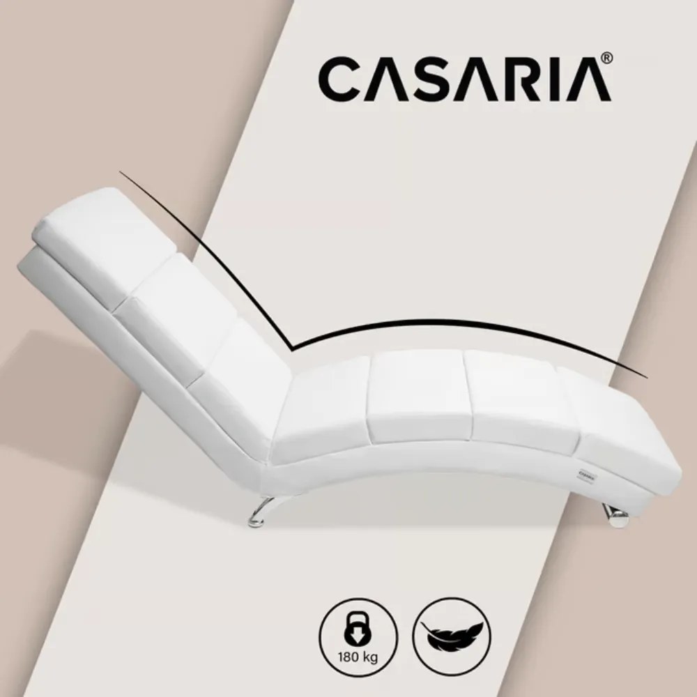 LONDON napozó fotel, 186×55×89cm, fehér Casaria