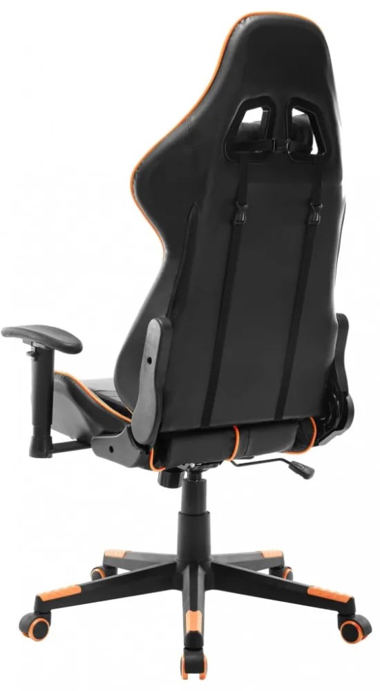 fekete és narancssárga műbőr gamer szék