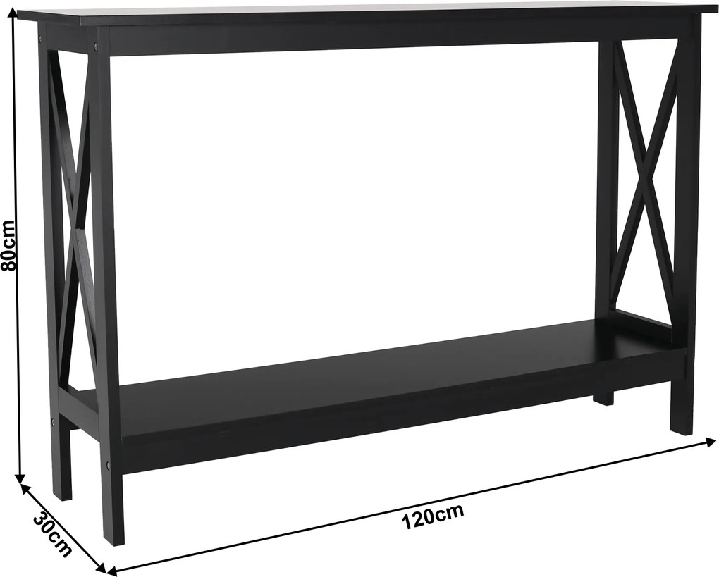 Konzolasztal, fekete, APOLOS