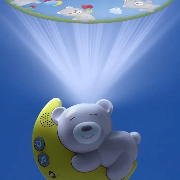 Chicco - Kiságy projektor dallammal 3in1 NEXT2MOON 3xAA szürke