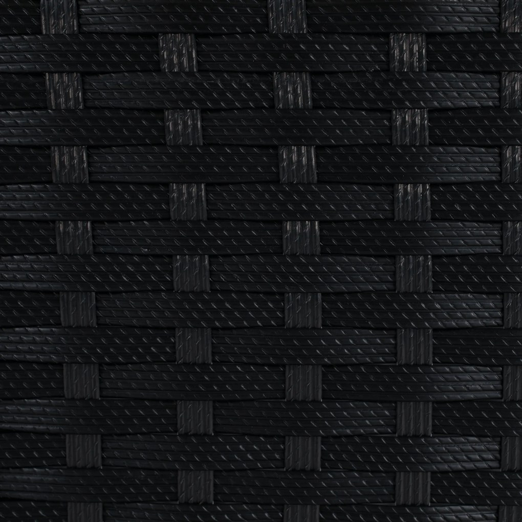 Kerti rattan szett, akácfa, fekete/krémszínű/természetes, MELFORD