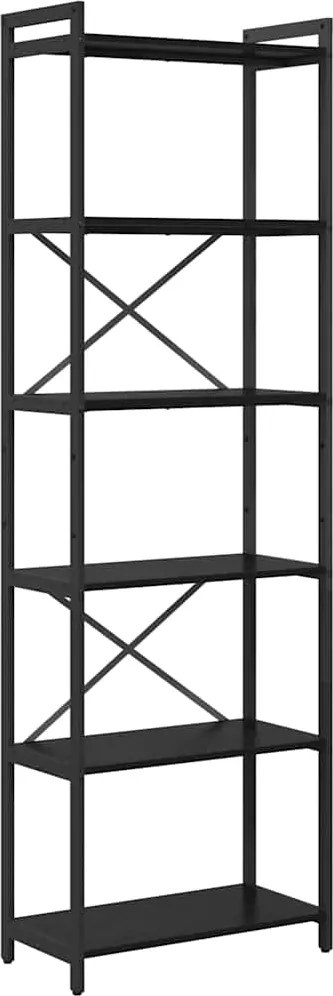 vidaXL Könyvespolc Fekete tölgy 40 x 30 x 85 cm Faanyag
