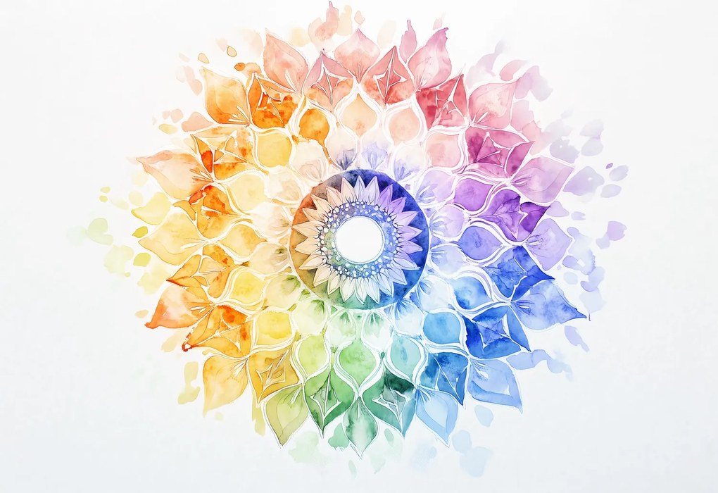 Fotótapéta - Szivárvány mandala (147x102 cm)