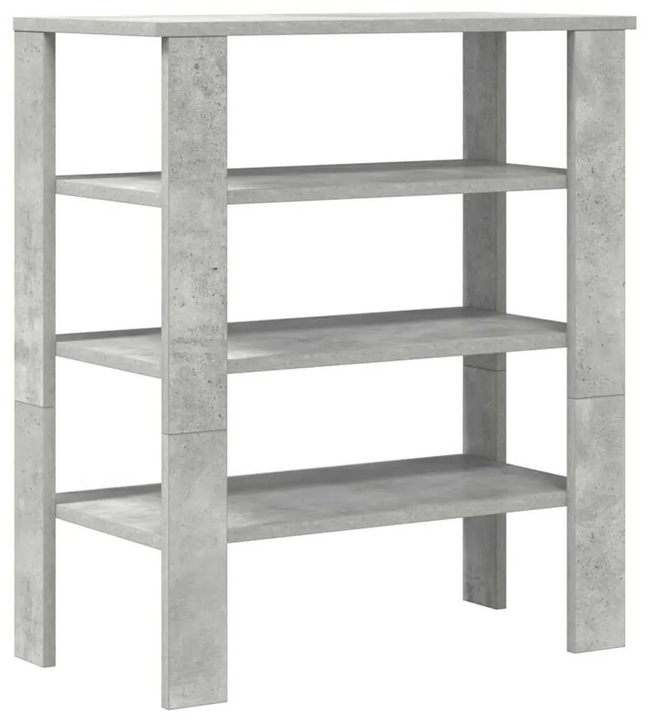betonszürke szerelt fa cipőtartó 61x32x70 cm