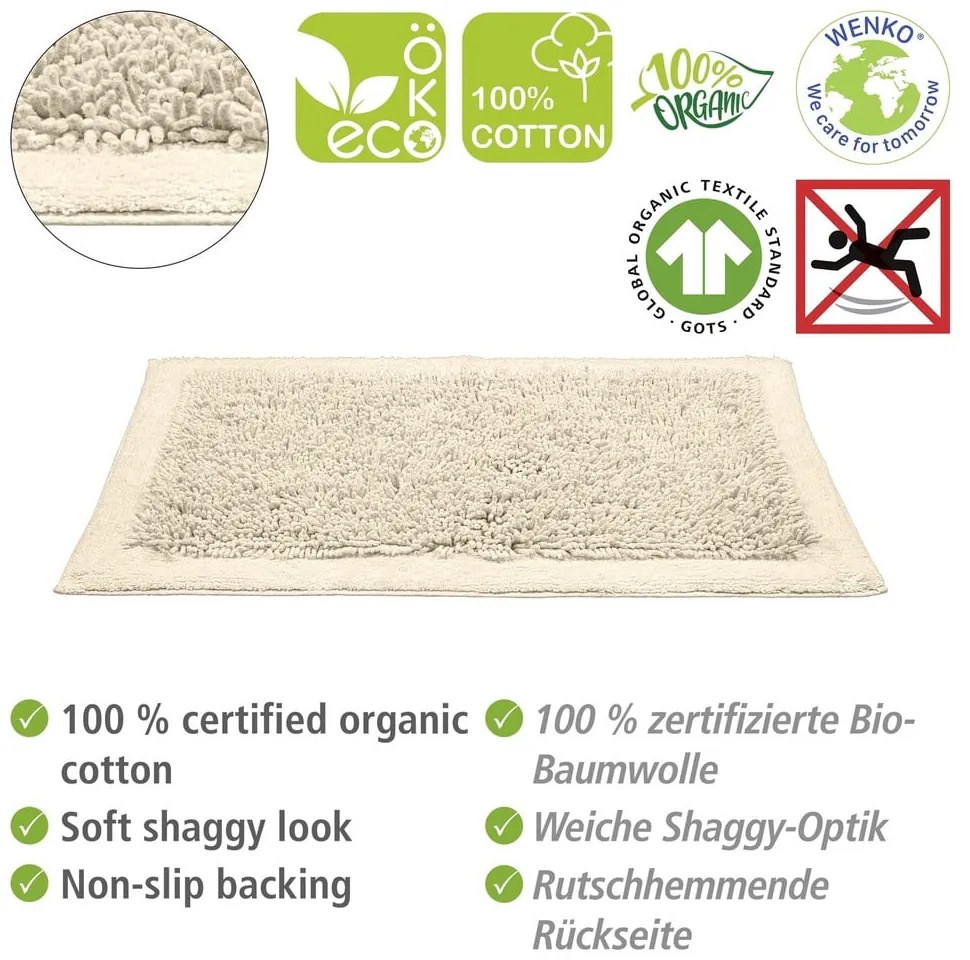 Krémszínű textil fürdőszobai kilépő 60x90 cm Sidyma – Wenko