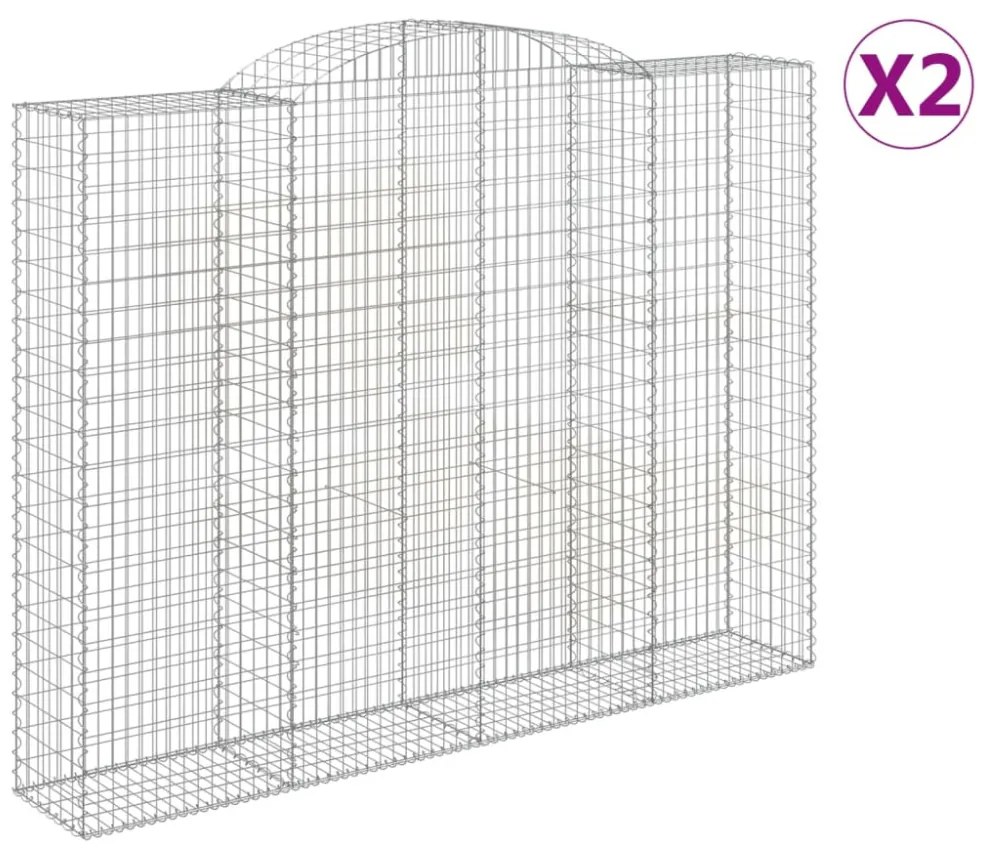 2 db íves horganyzott vas gabion kosár 300x50x220/240 cm