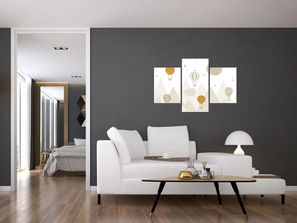 Kép - Repülő léggömbök (90x60 cm)