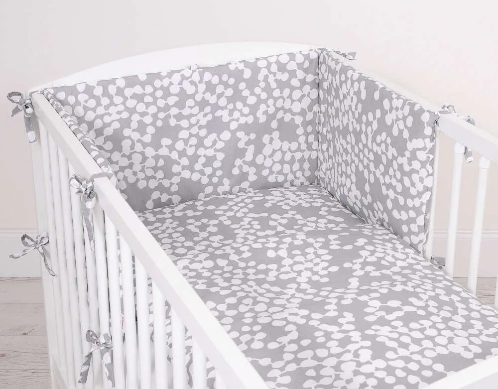 BabyLion Prémium 3 részes ágyneműhuzat szett - Szürke buborékok !...