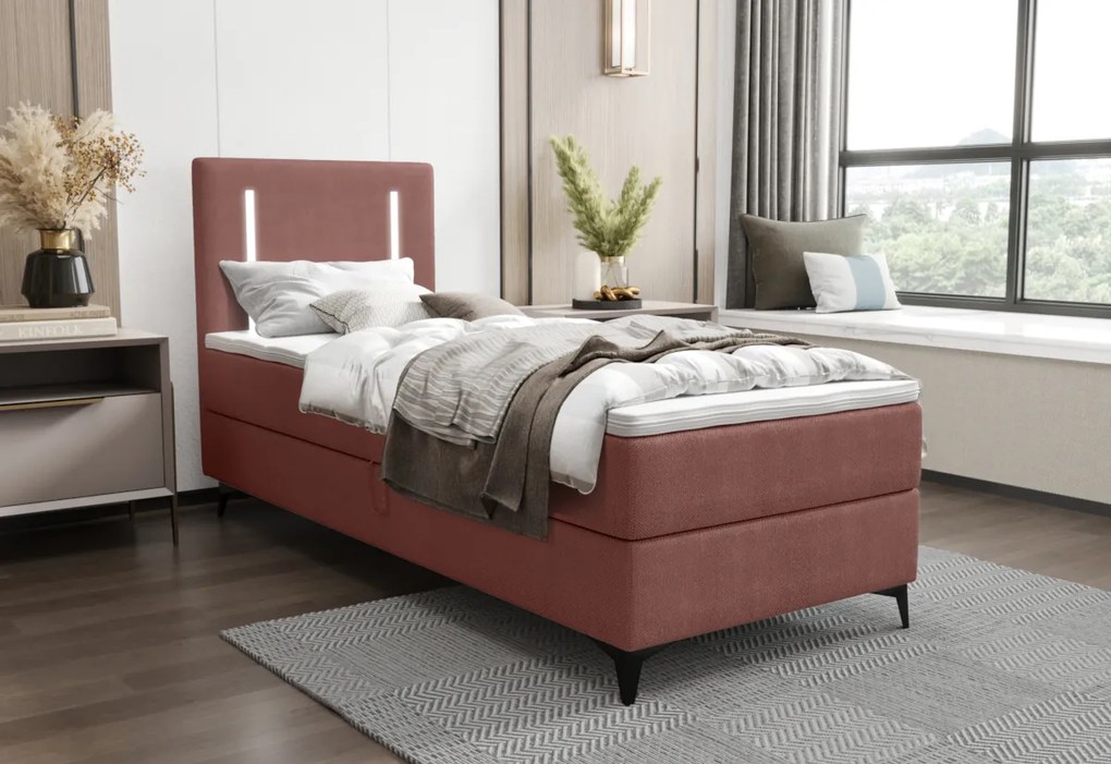 LONO comfort kárpitozott boxspring ágy, 90x200, curio 80, jobb