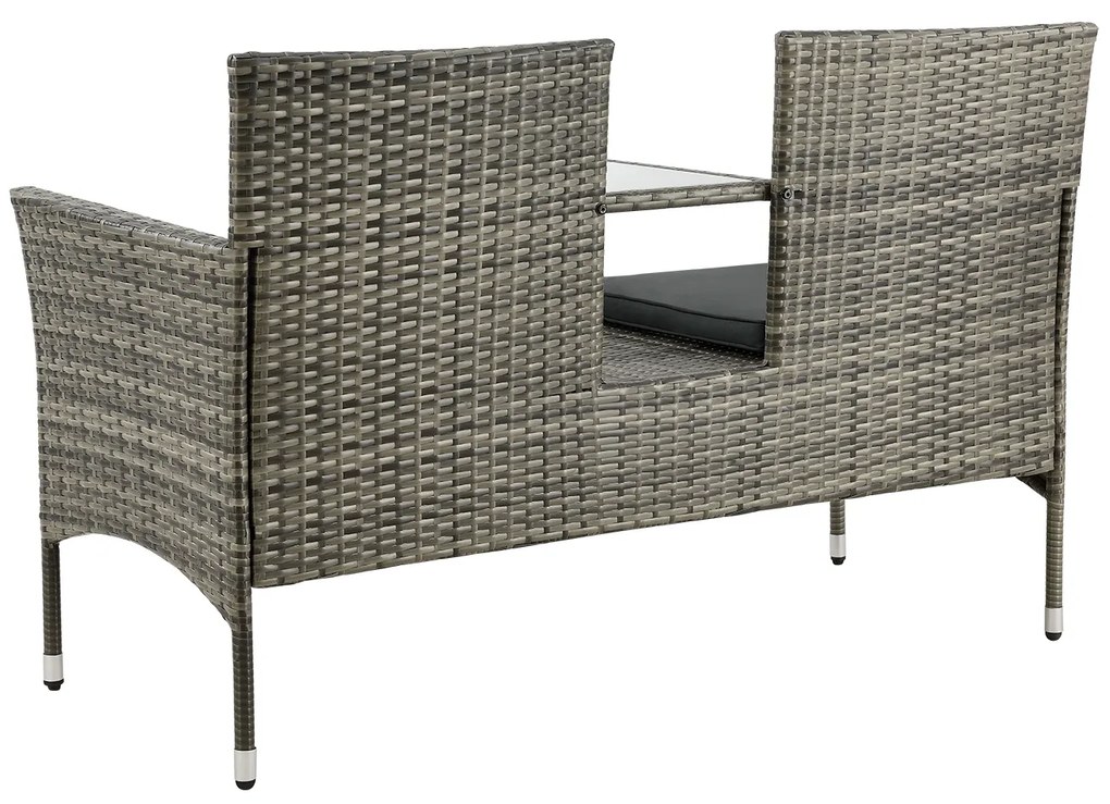 Juskys Merlin rattan pad M - szürke