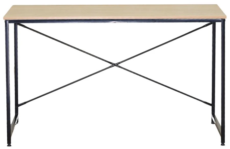 Intenso Home íróasztal / számítógépasztal 120x60cm | Masszív fém váz, fekete - Sonoma tölgy szín