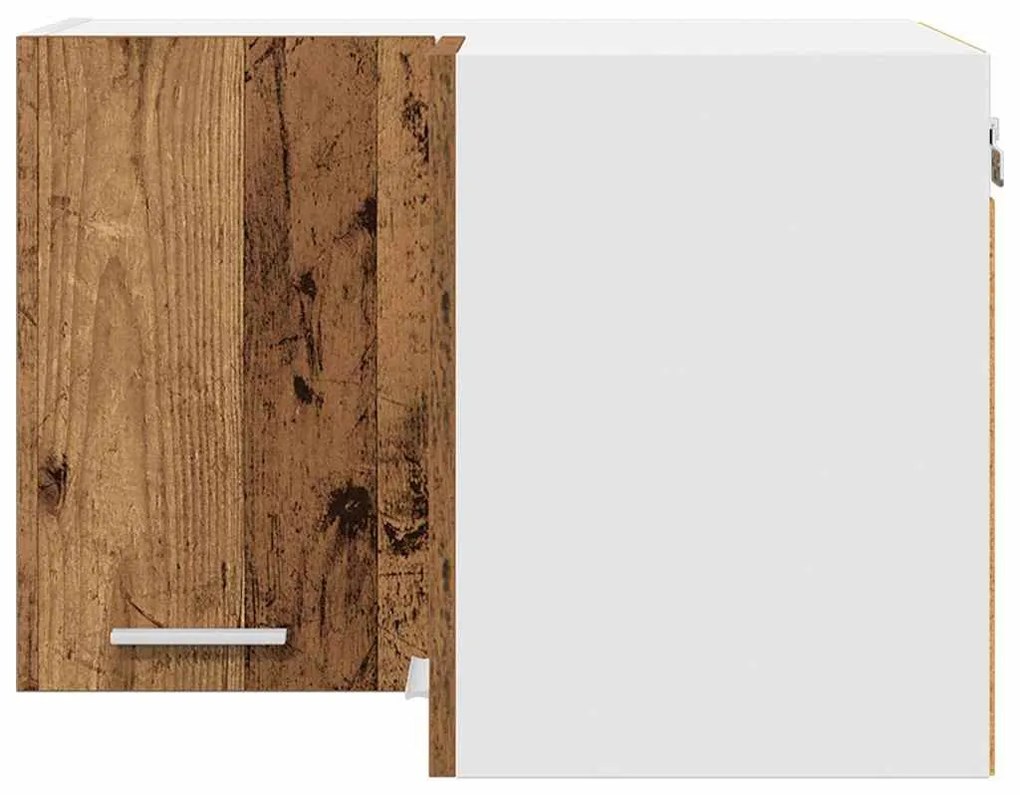 Függő szekrény Riga Régi fa és fehér 57 x 57 x 40 cm Faanyag