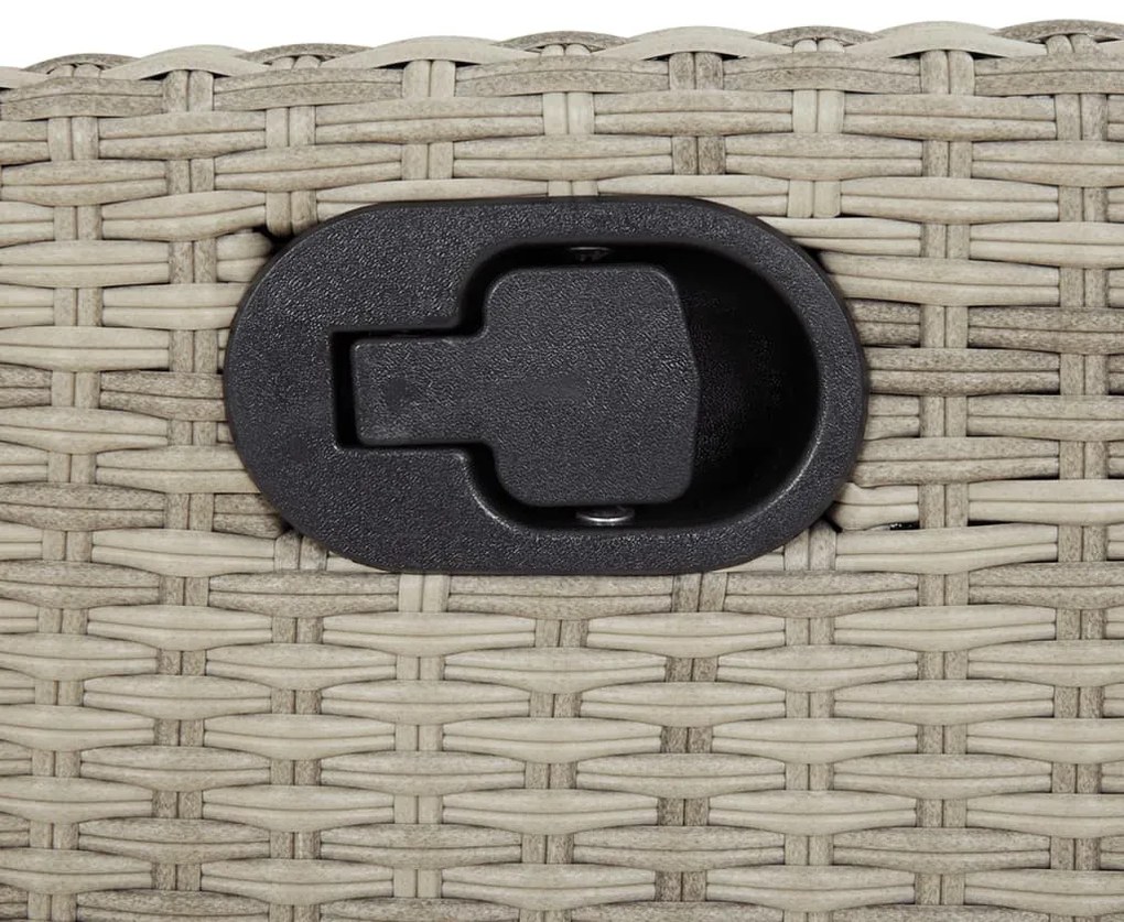 vidaXL 9részes világosszürke polyrattan kerti étkezőgarnitúra párnával