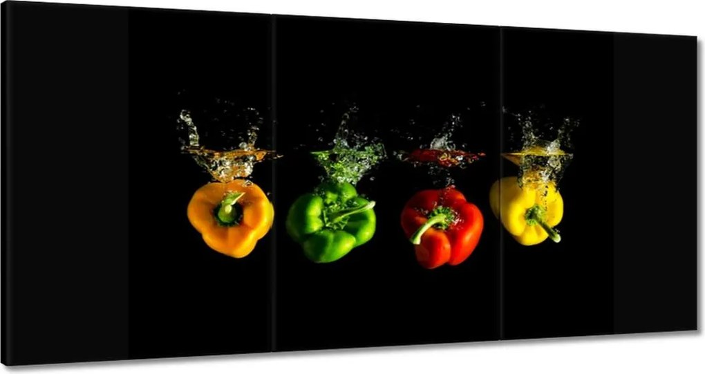 Vászonkép 180x90 Paprika Víz